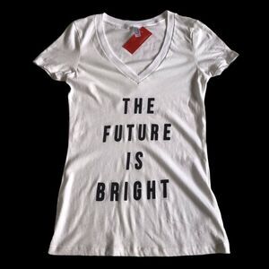Next Level The Future Is Bright Short Sleeve Tee Sz M White NWT